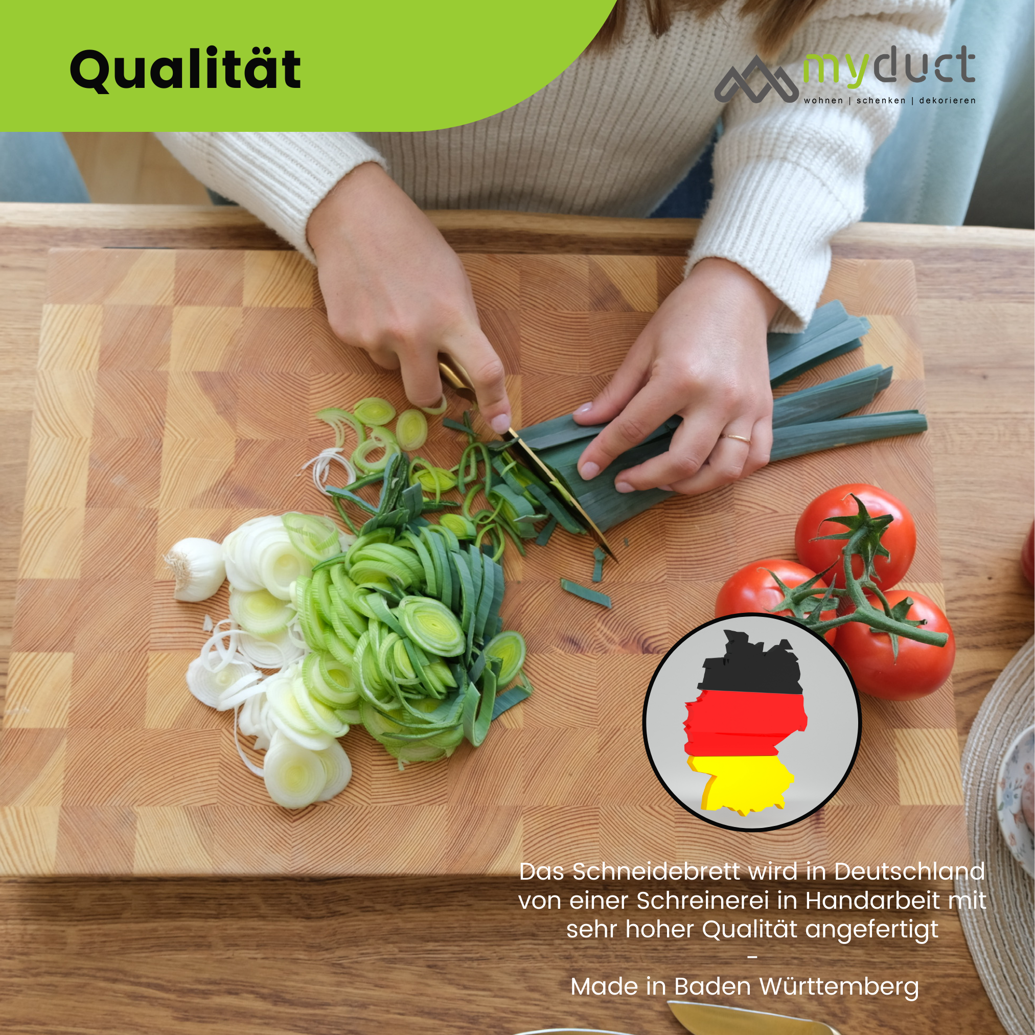 Stirnholz Schneidebrett aus Lärchenholz 50x35x4cm