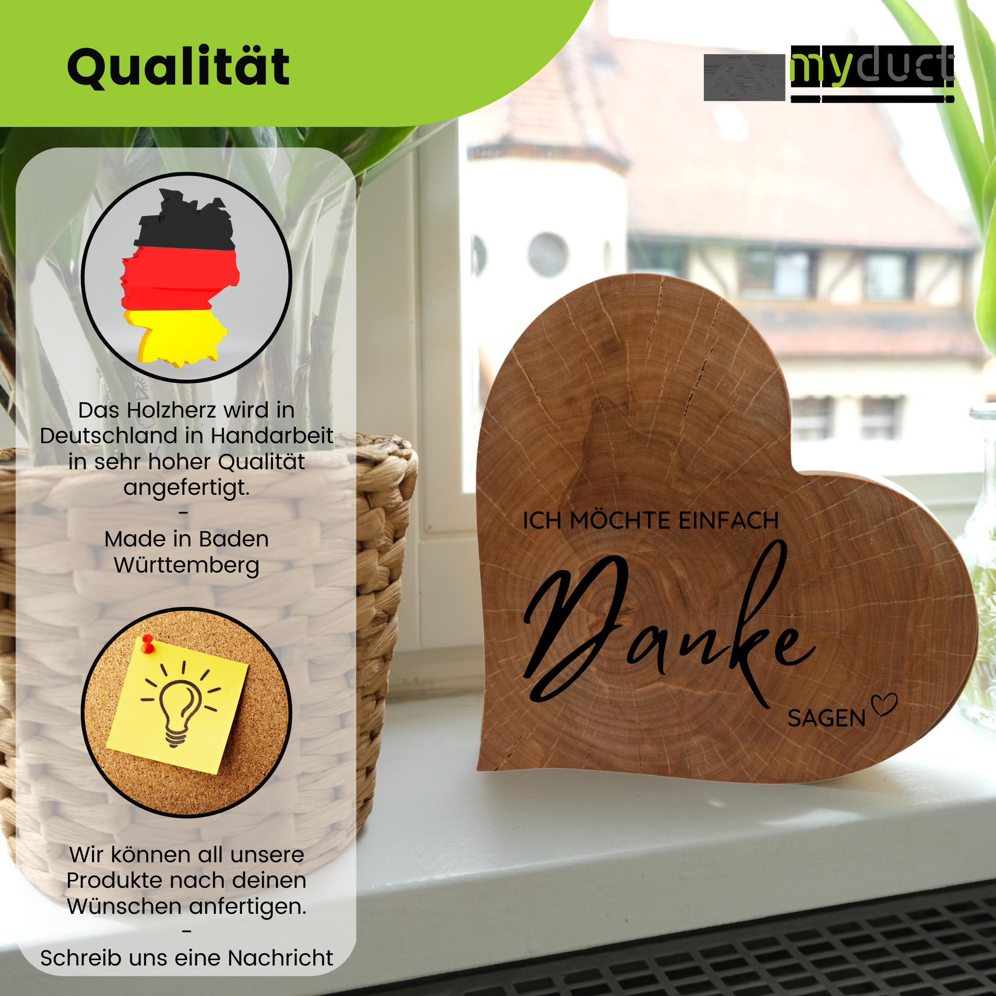 Herz aus Birkenstamm mit Gravur 20cm ein Tolles Handgefertigtes Geschenk für Hochzeit, Muttertag, Deko