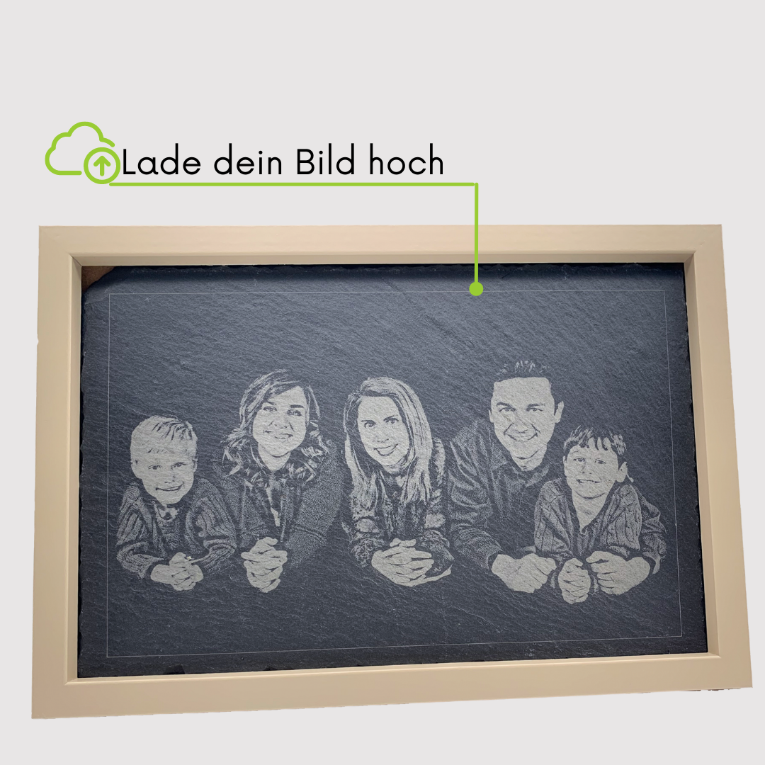 Schieferplatte mit Foto graviert – Schiefertafel personalisiert (300x200)