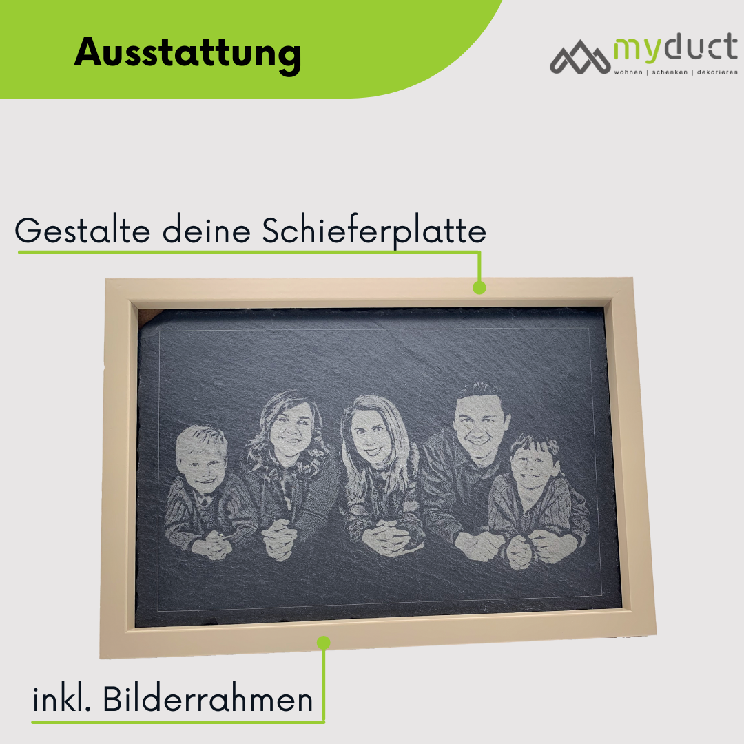 Schieferplatte mit Foto graviert – Schiefertafel personalisiert (300x200)