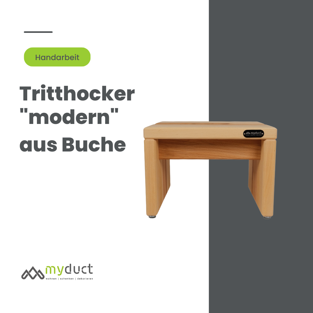 moderner Tritthocker aus Massivholz