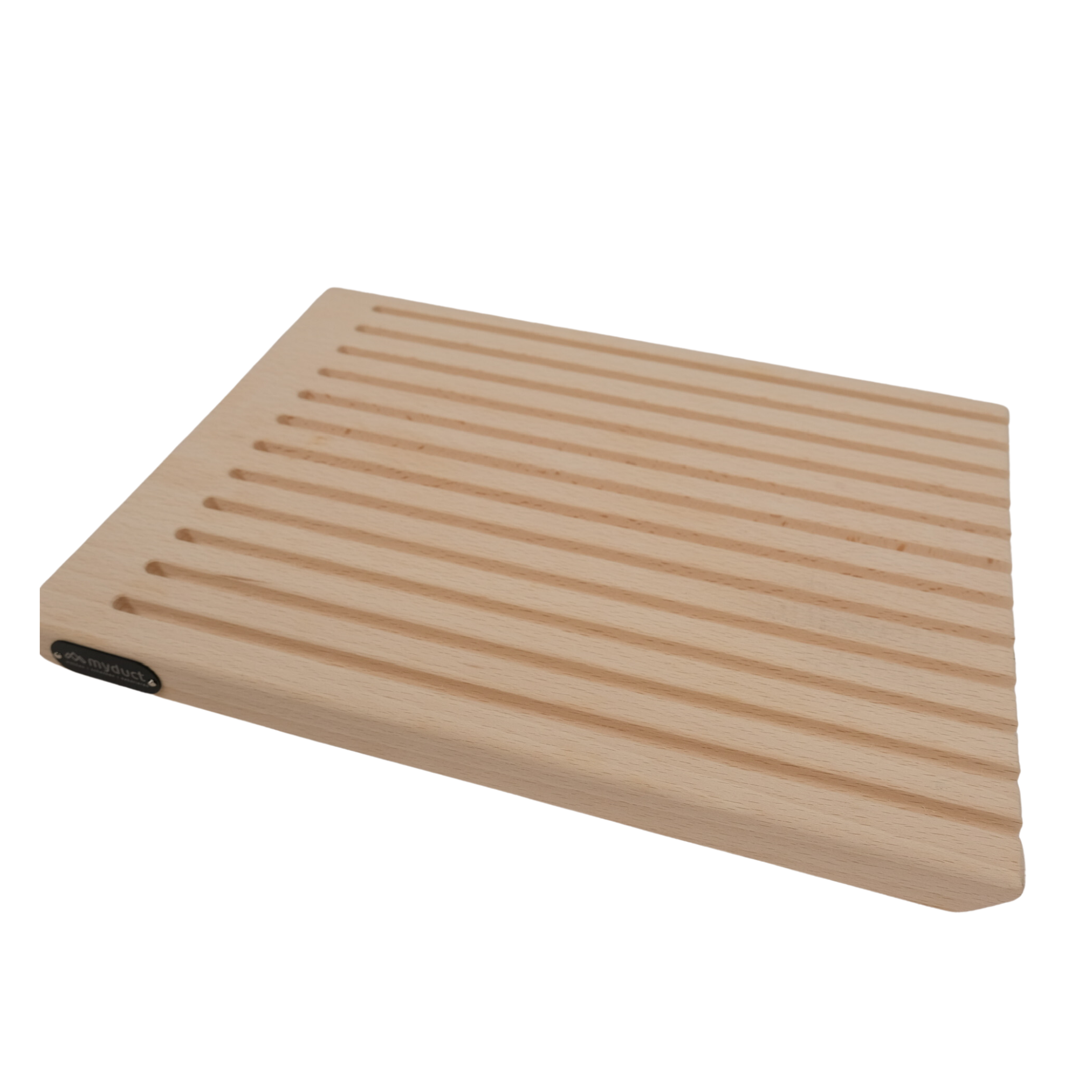 Brotschneidebrett aus Buche mit Krümmelrost 40 x 30cm mit Griffmulde