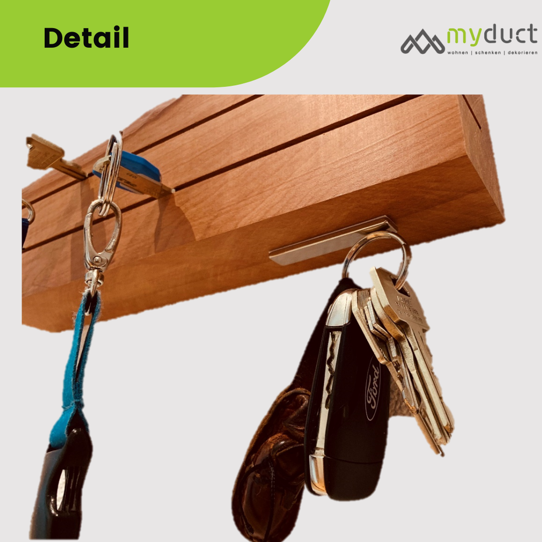 personalisiertes Schlüsselbrett aus Elsbeere 2-Schlitze