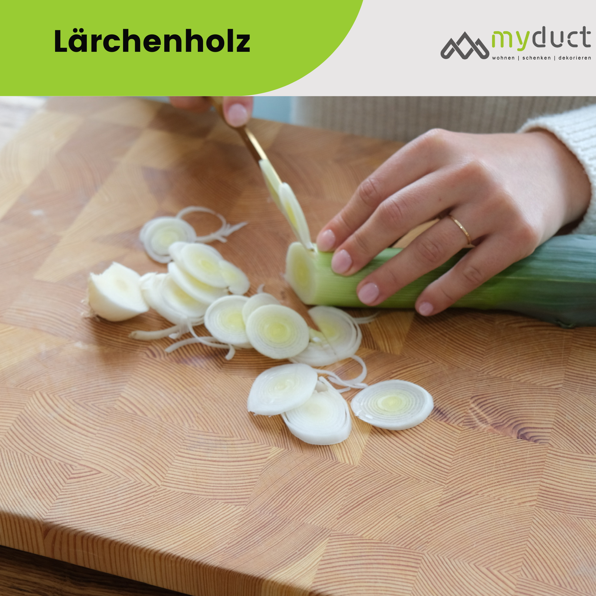 Stirnholz Schneidebrett aus Lärchenholz 50x35x4cm