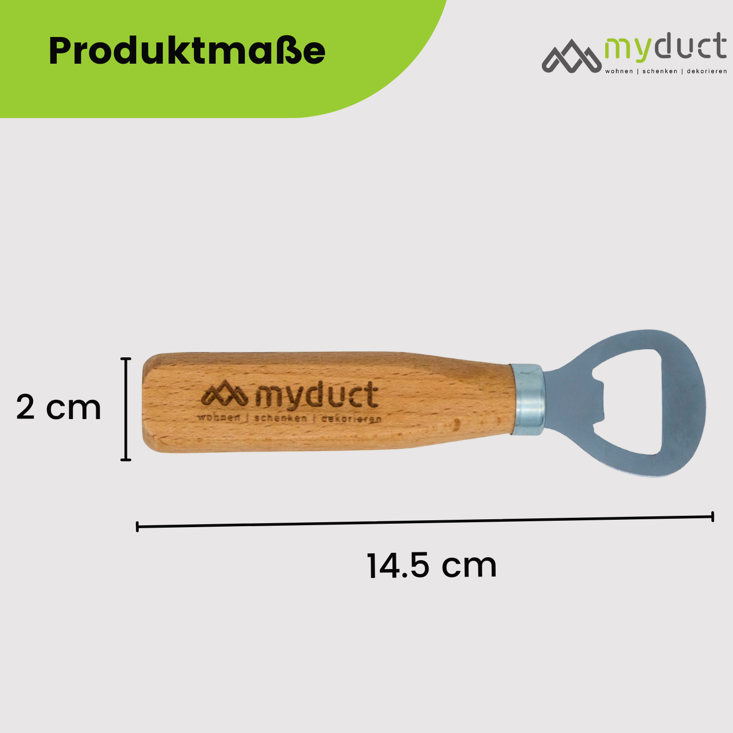 stabiler Flaschenöffner aus Massivholz mit Gravur, mit deinem Firmenlogo, Name