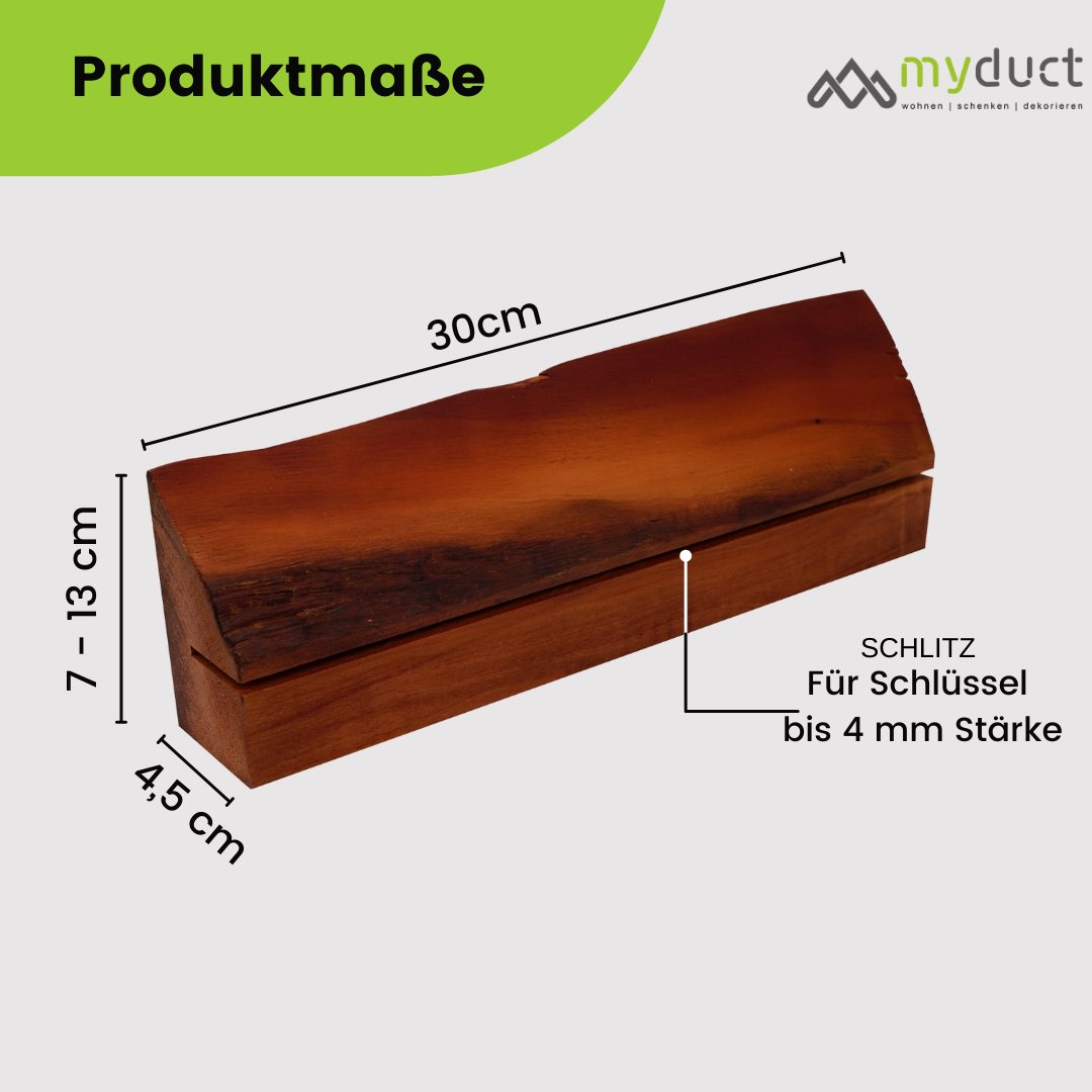 personalisiertes Schlüsselbrett aus Elsbeere 1-Schlitz