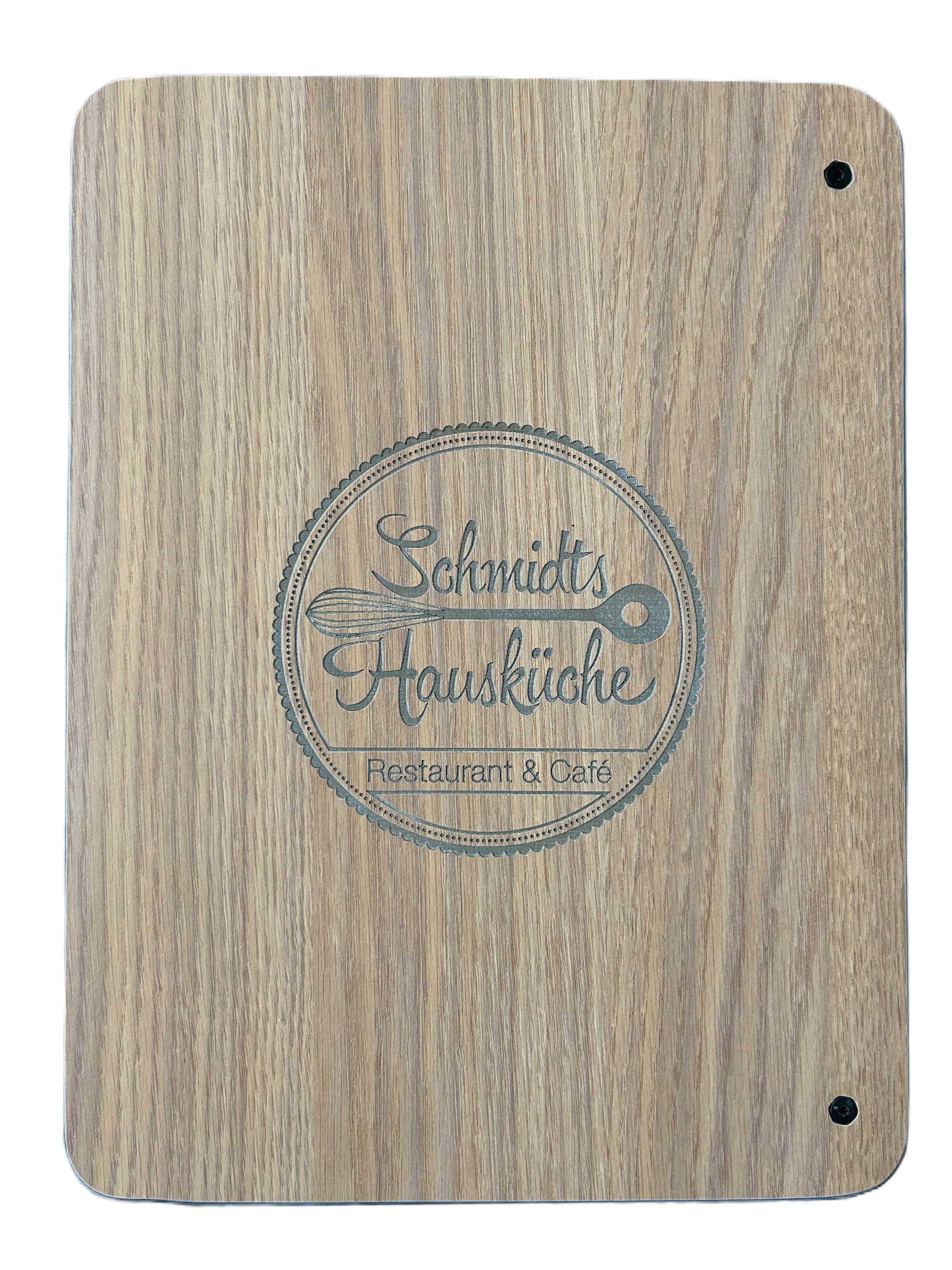 Speisekarte mit Gravur