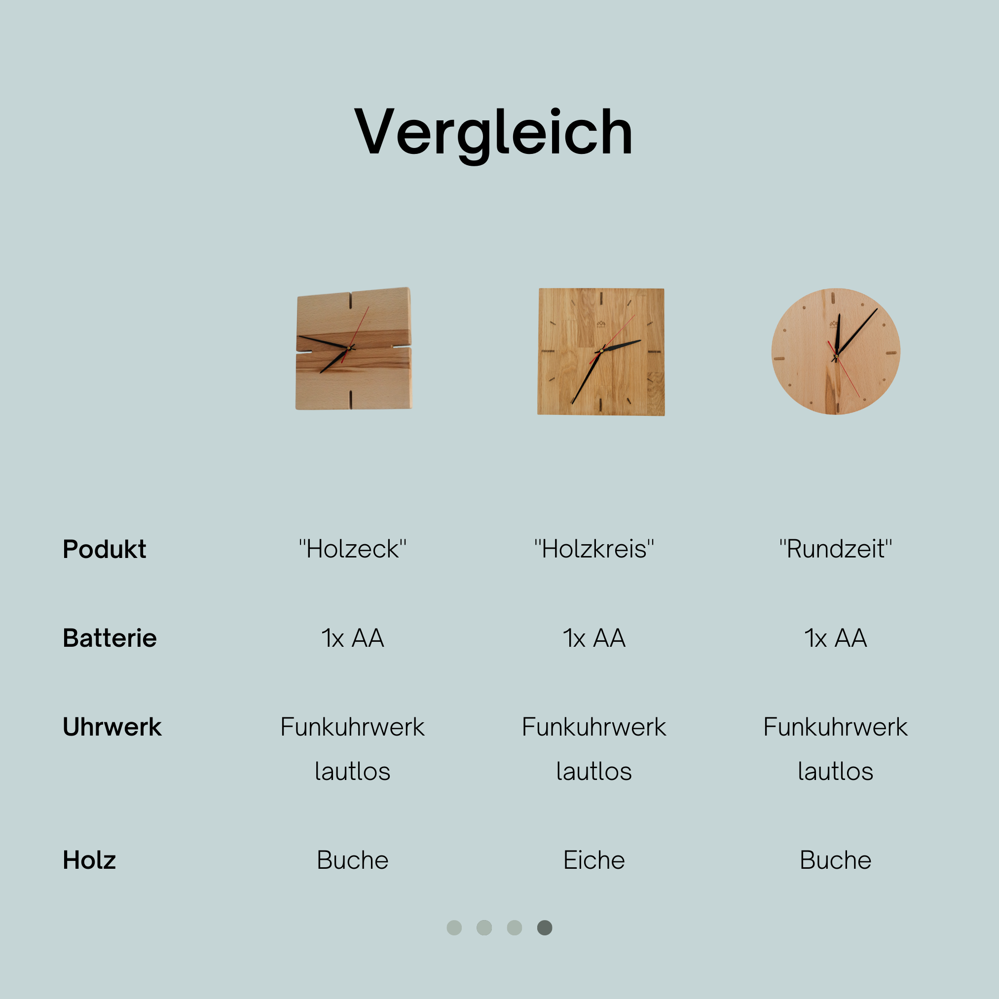 myduct Premium Funk-Wanduhr "Holzkreis" aus Eichenholz Ø 30cm, lautloses Uhrwerk für Wohnzimmer Schlafzimmer Küche